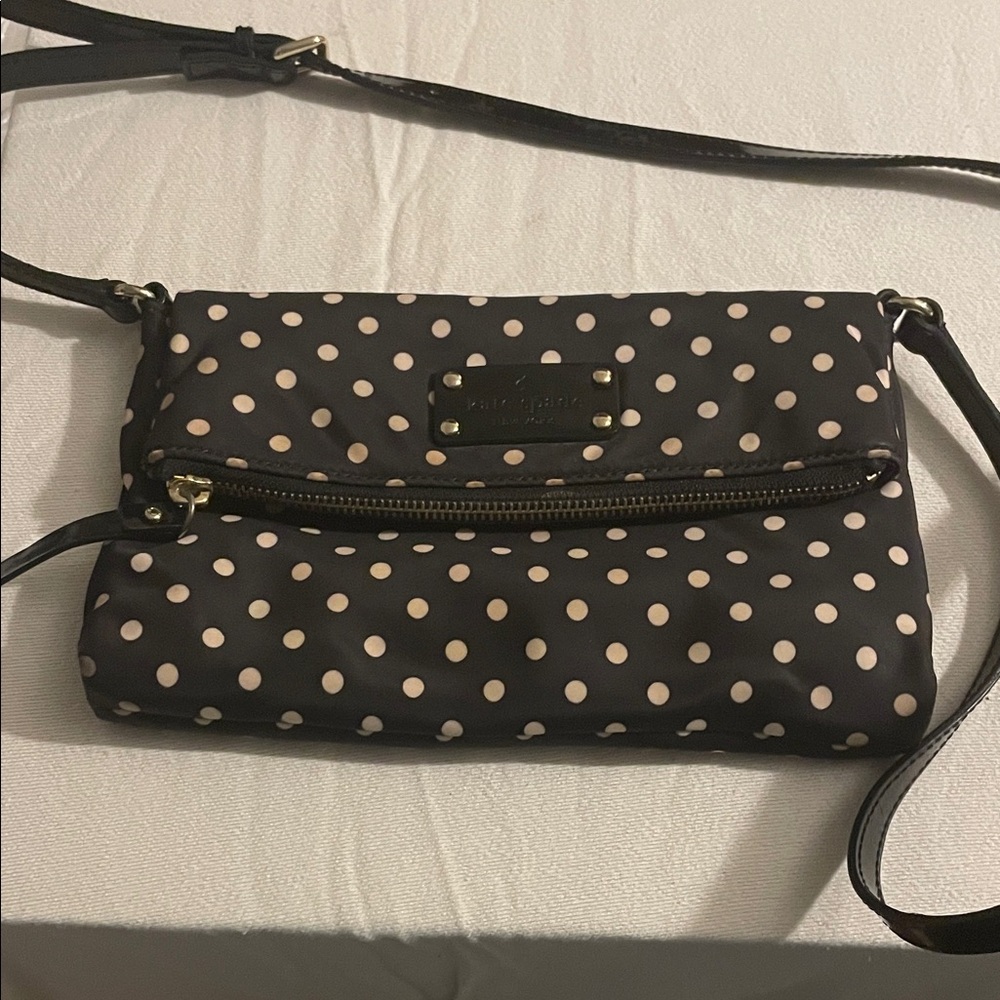 Kate Spade Black and Cream Polka Dot Crossbody